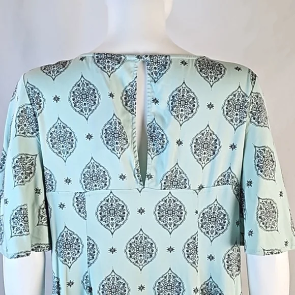 NWT Torrid Stretch Rayon Mint Green & Black Medallion Print Flutter Slee… - Picture 7 of 16